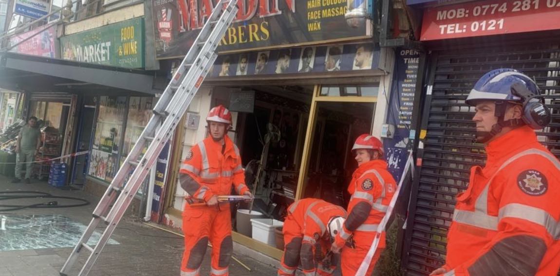 Three fire crews, from Handsworth and Smethwick, as well as the services Technical Rescue Unit, responded to a suspected gas explosion