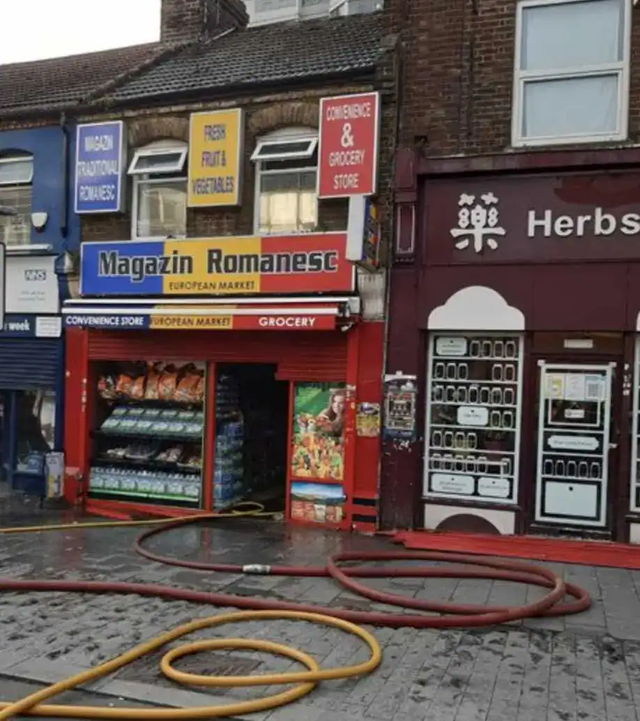 The fire destroyed half of the first-floor flat, There have been no reported injuries