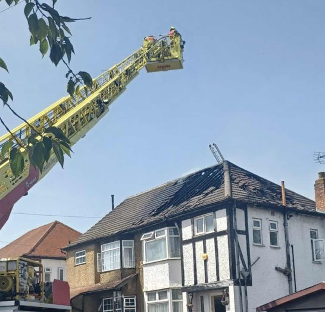 This Afternoon, Firefighters Responded To A House Fire On Avon Road In Greenford