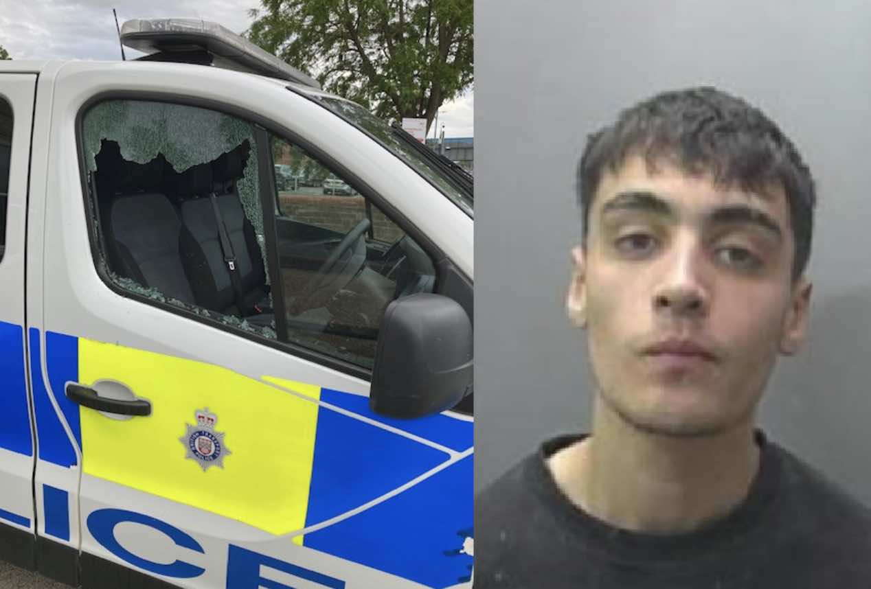 Chuckling Vandal Who Smashed A Police Van Window And Pointed A Knife At Rail Staff Jailed
