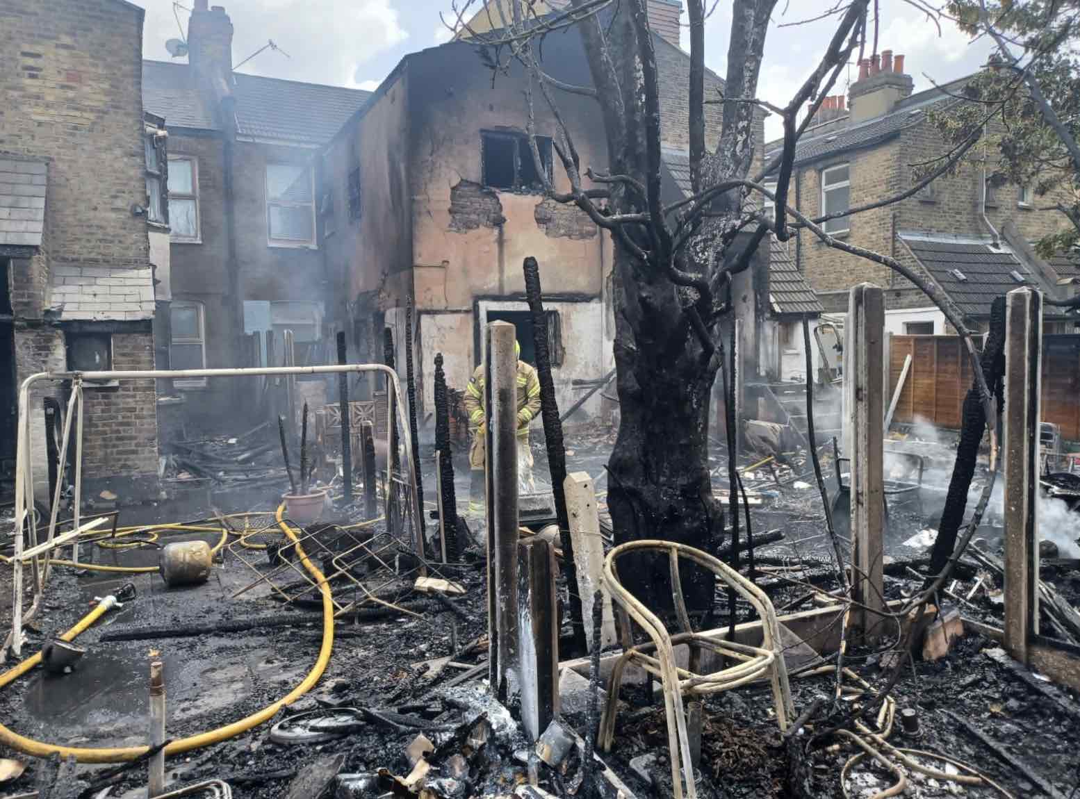 A Fire On Caledon Road In East Ham Has Prompted The Dispatch Of Ten Fire Engines And Approximately 70 Firefighters