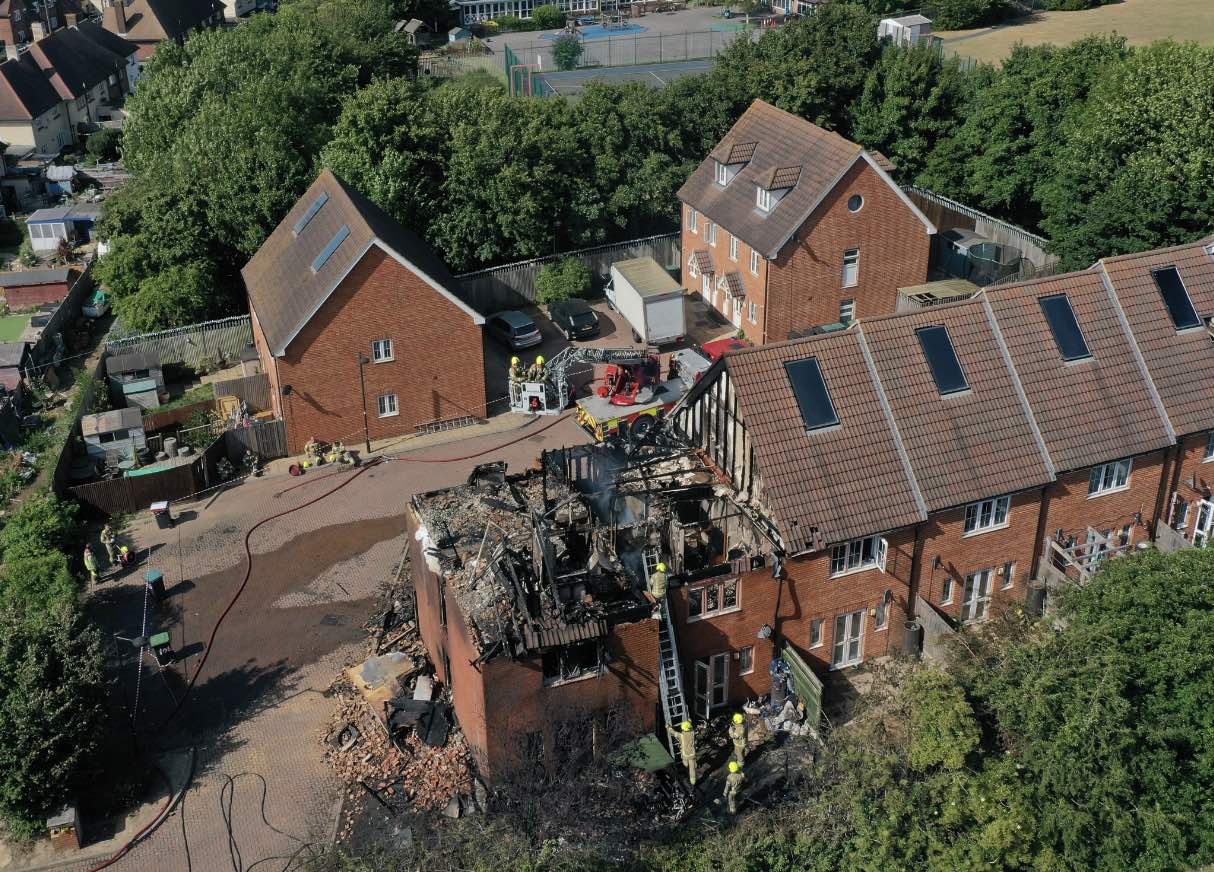 Several Properties Are Being Affected By A Fire That Is Currently Being Attended To By Kent Fire And Rescue Service On Jubilee Crescent In Gravesend