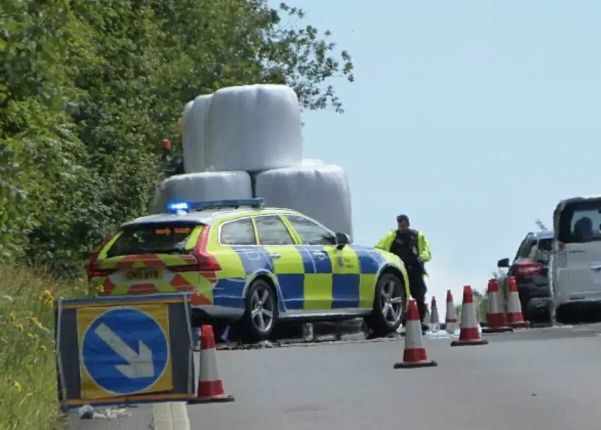 Hay Bale Crash on A2 Near Barham Blocks Road, Driver Injured and Hospitalised