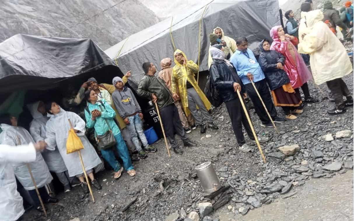 At Least Eight People Have Been Killed And Several Others Were Missing After A Sudden Heavy Rainstorm Near The Holy Amarnath Cave Shrine In India-administered Kashmir
