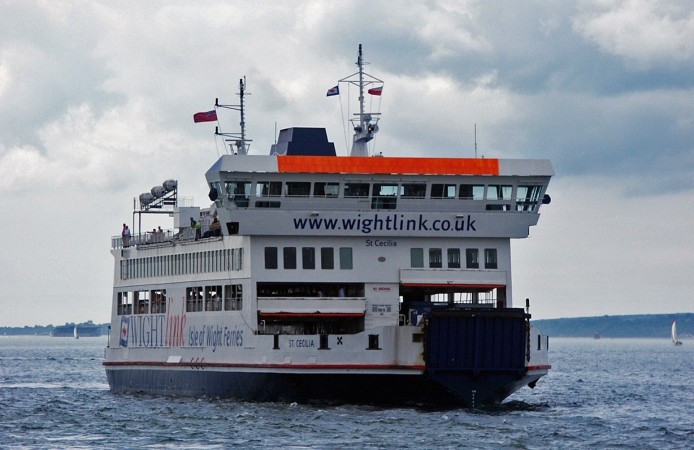Wightlink Ferry On Fire Off Isle Of Wight