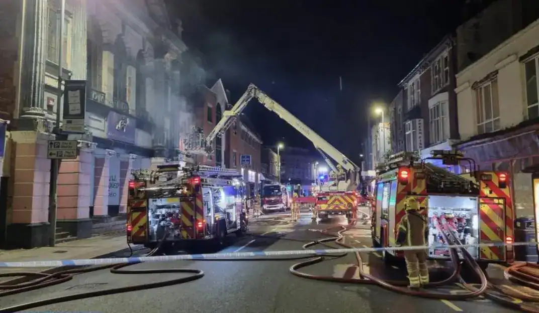Blaze at Former Portsmouth Snooker Club: 50 Firefighters Battling Massive Midnight Fire