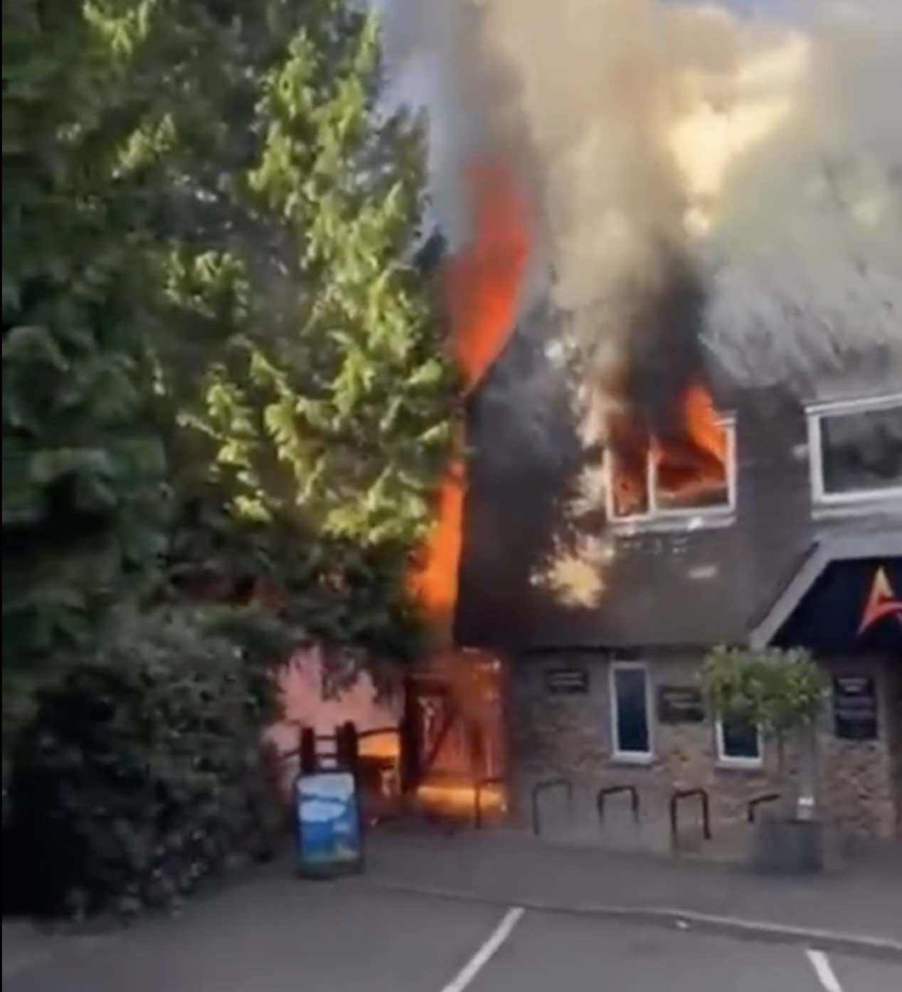 Ten Fire Engines Have Been Dispatched To Acorn Health And Leisure On Copthorne Road In Crawley After A Blaze Ripped Through The Building