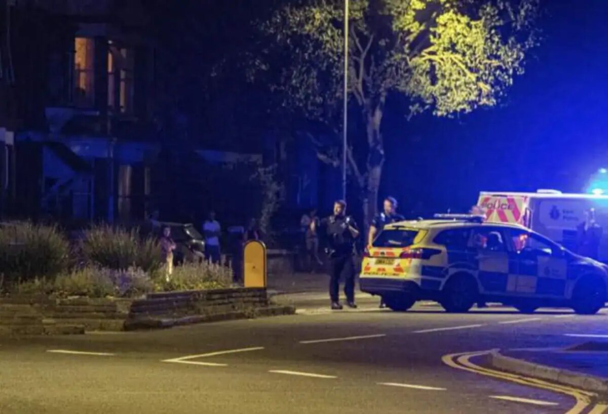 Officers investigating a disturbance in Folkestone in which paving slabs were allegedly thrown have charged a man with seven offences