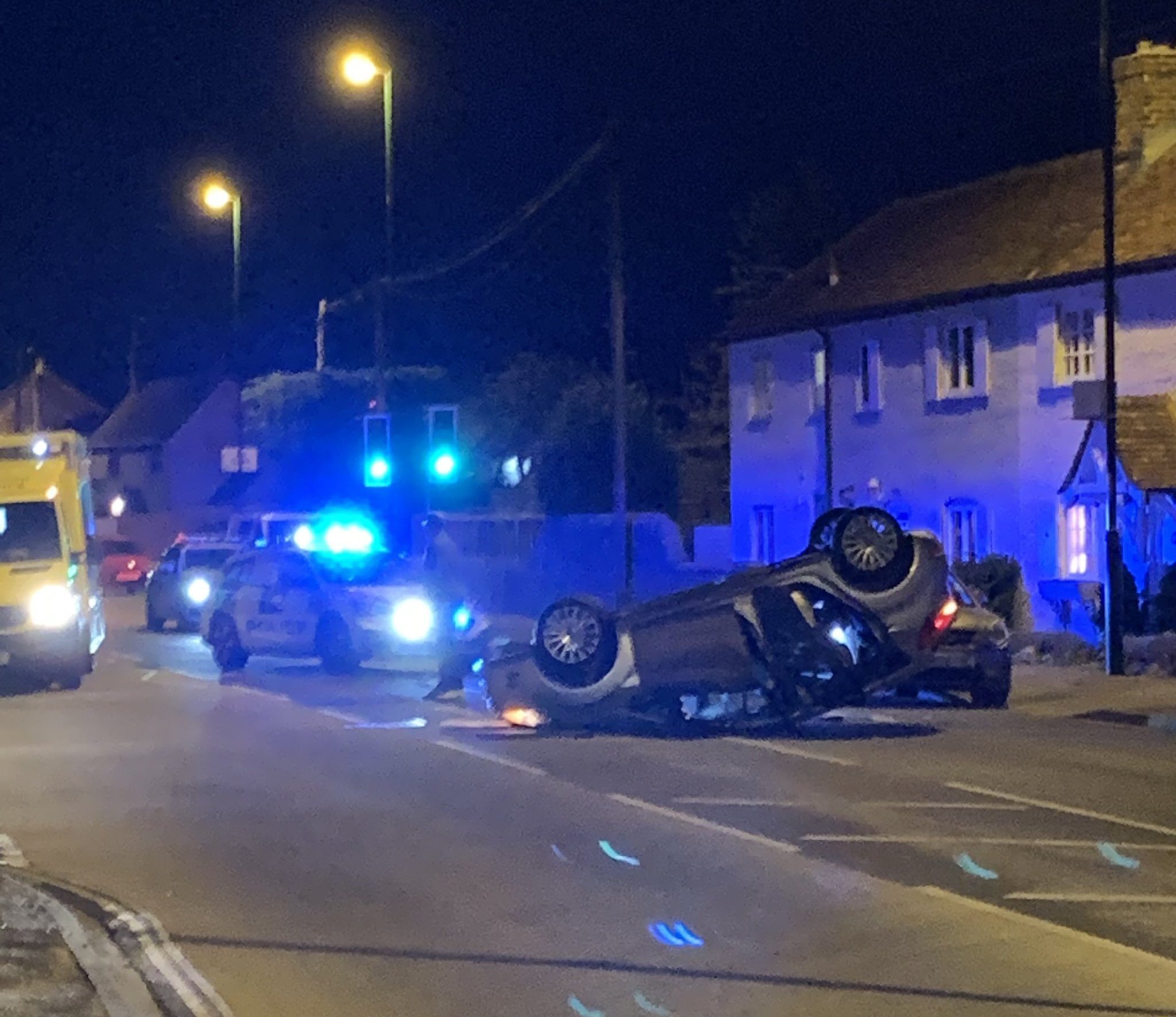 Car Flips In Flepham Sunday Night