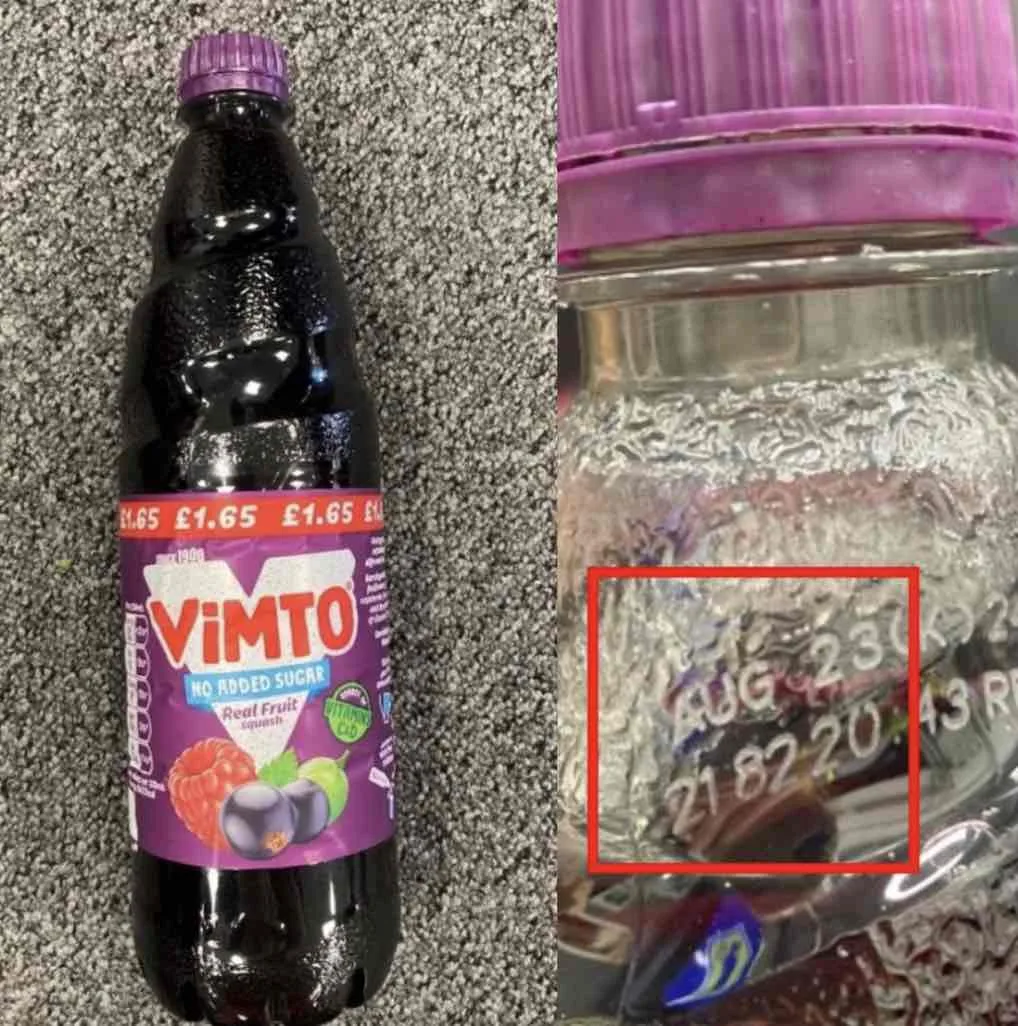 Nichols Plc is recalling Vimto Squash ‘No Added Sugar’ because they have been filled with Vimto Original Squash that contains sugar, due to a packaging error