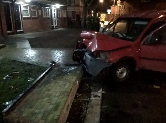 Van Hits Traffic Island Ploughing Into Portsea Flats Wall