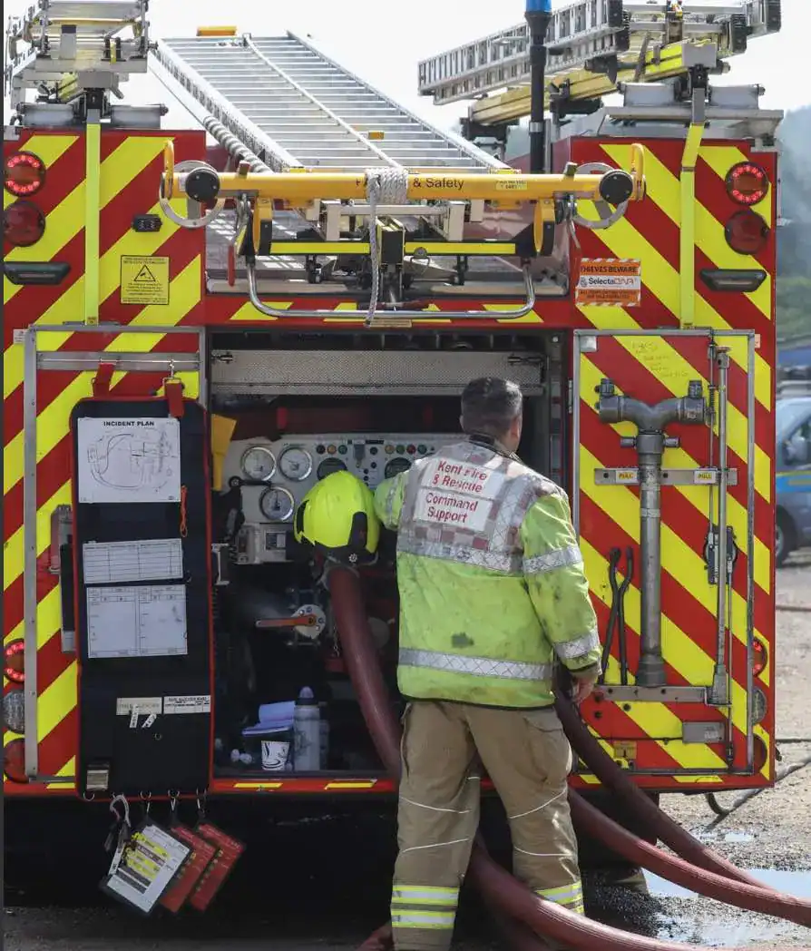 Kent Fire And Rescue Service Was Called To Reports Of A Fire Affecting A Number Of Gardens In Archers Court Road, In Whitfield, Dover