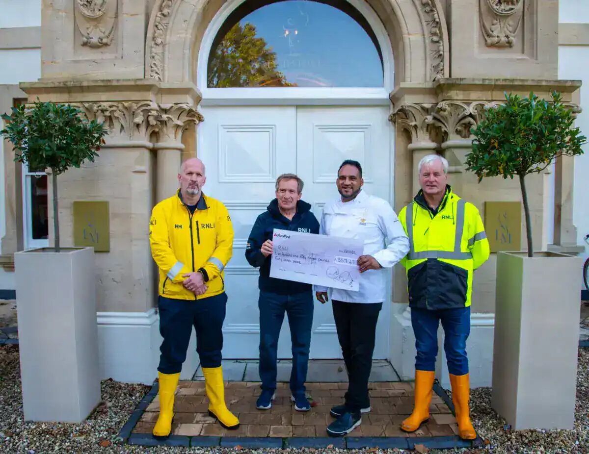 Chef Michael Caines Donates £557 to Support RNLI Lifesavers at Exmouth