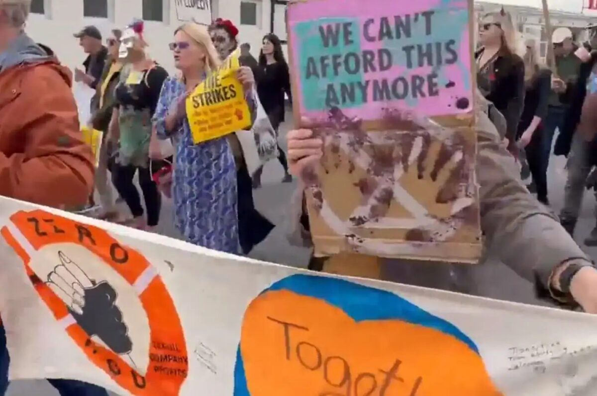 Cost Of Living Protesters March Though Worthing Today
