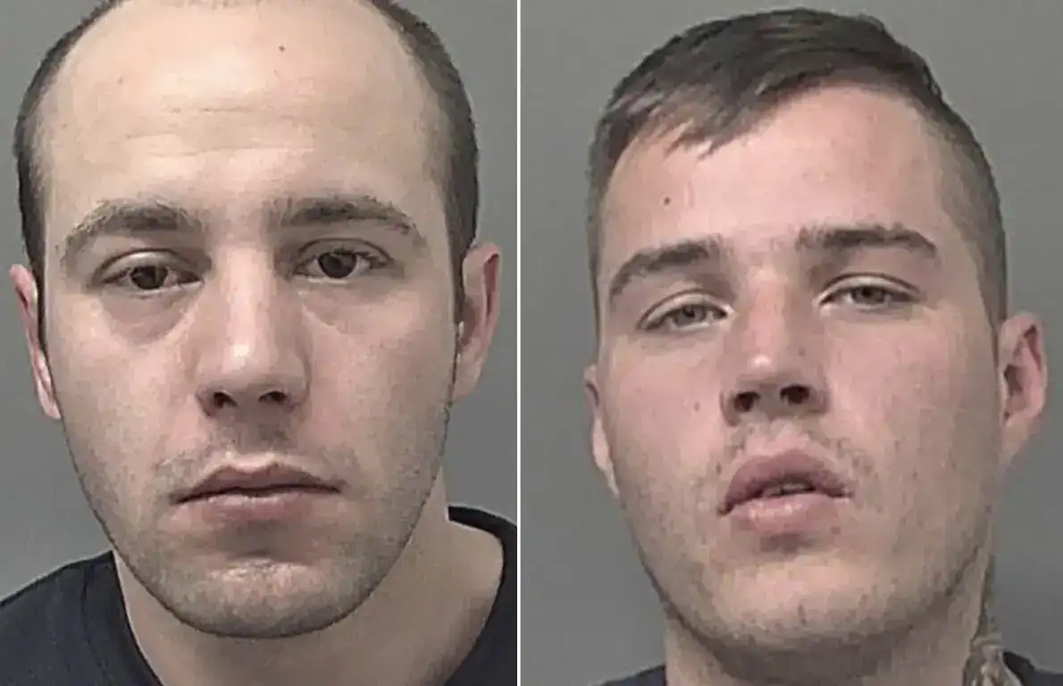 Two men who hijacked a couple’s car as they were on their way home after Christmas shopping last year have been sentenced to 12 years each in prison