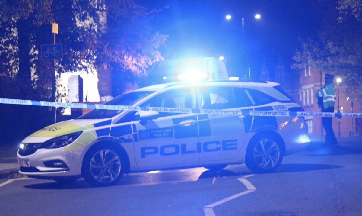 Three men were taken to hospital last night after being stabbed during a fierce five-man brawl on a busy East London street