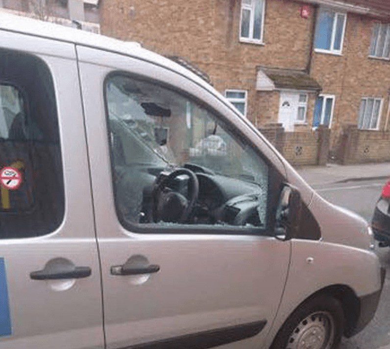 Taxis Vandalised In Over Night Attacks  In Portsmouth