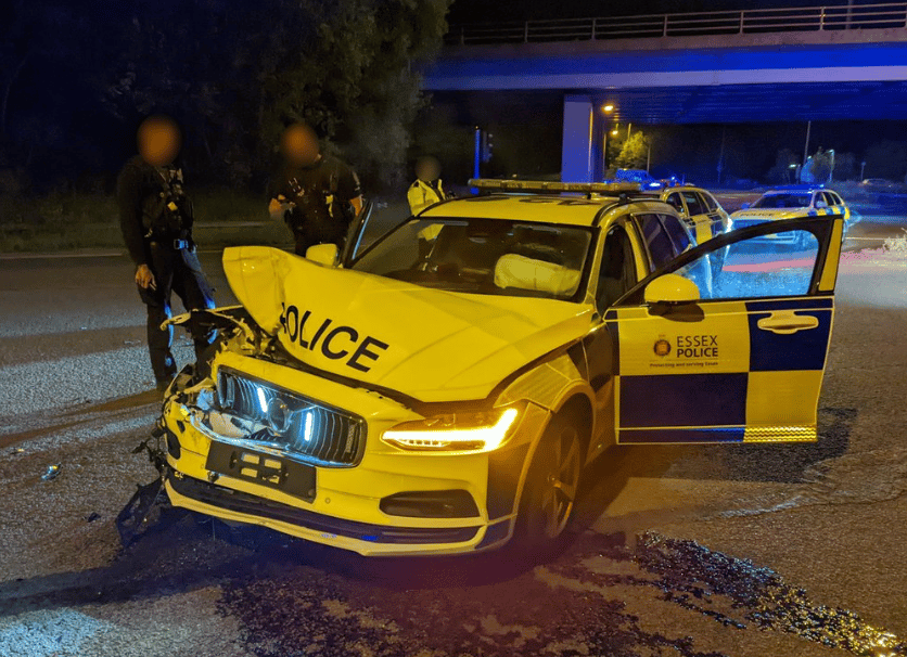 Officers Made The Quick And Selfless Decision To Make Tactical Contact With A High-value Car Recently Stolen In A Burglary While Pursuing It To Prevent An Attempt To Drive The Wrong Way Onto The #m25 At #brentwood
