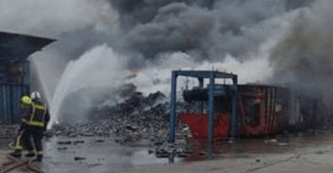Fire Rips Through Recycling Centre In Portsmouth