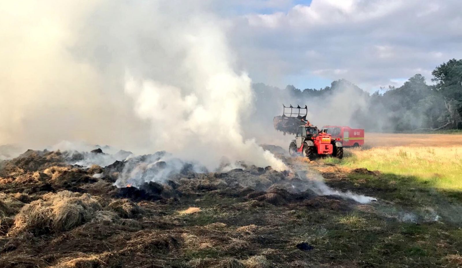 Fire Crews Called To Tackle 80 Tonnes Of Hay Ablaze In Bordon