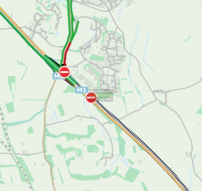 M1 Southbound Closed Following Fuel Tanker Crash Near Northampton