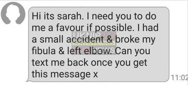Don't Get Caught Out By Sarah Text Message