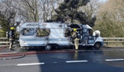 Major Delays On The M27 Motorway After Camper Van Fire