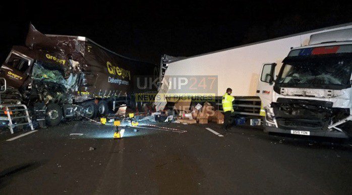 M5 Two Lorry Involved In Collision