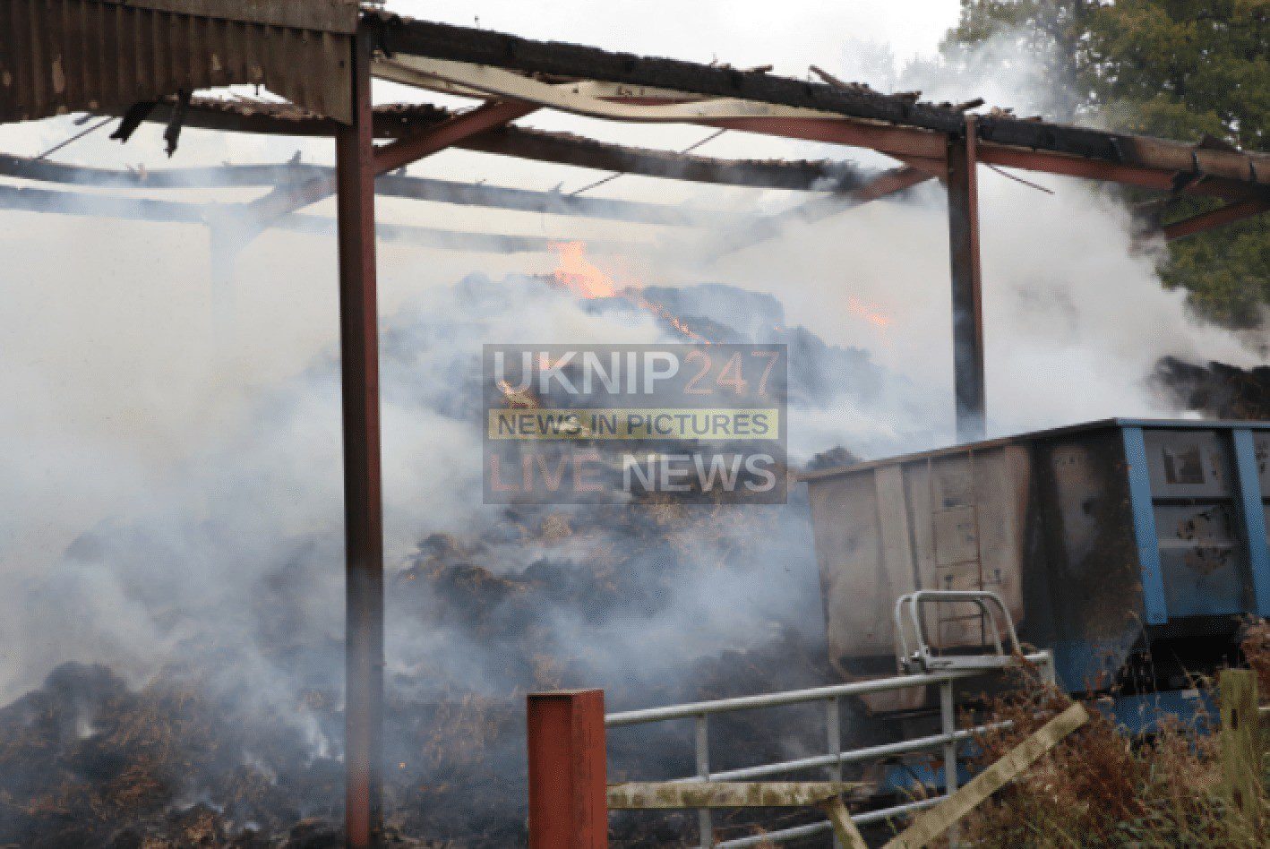 Six Fire Crews Tackle 100 Ton Of Hay As Arson Probe Is Launched