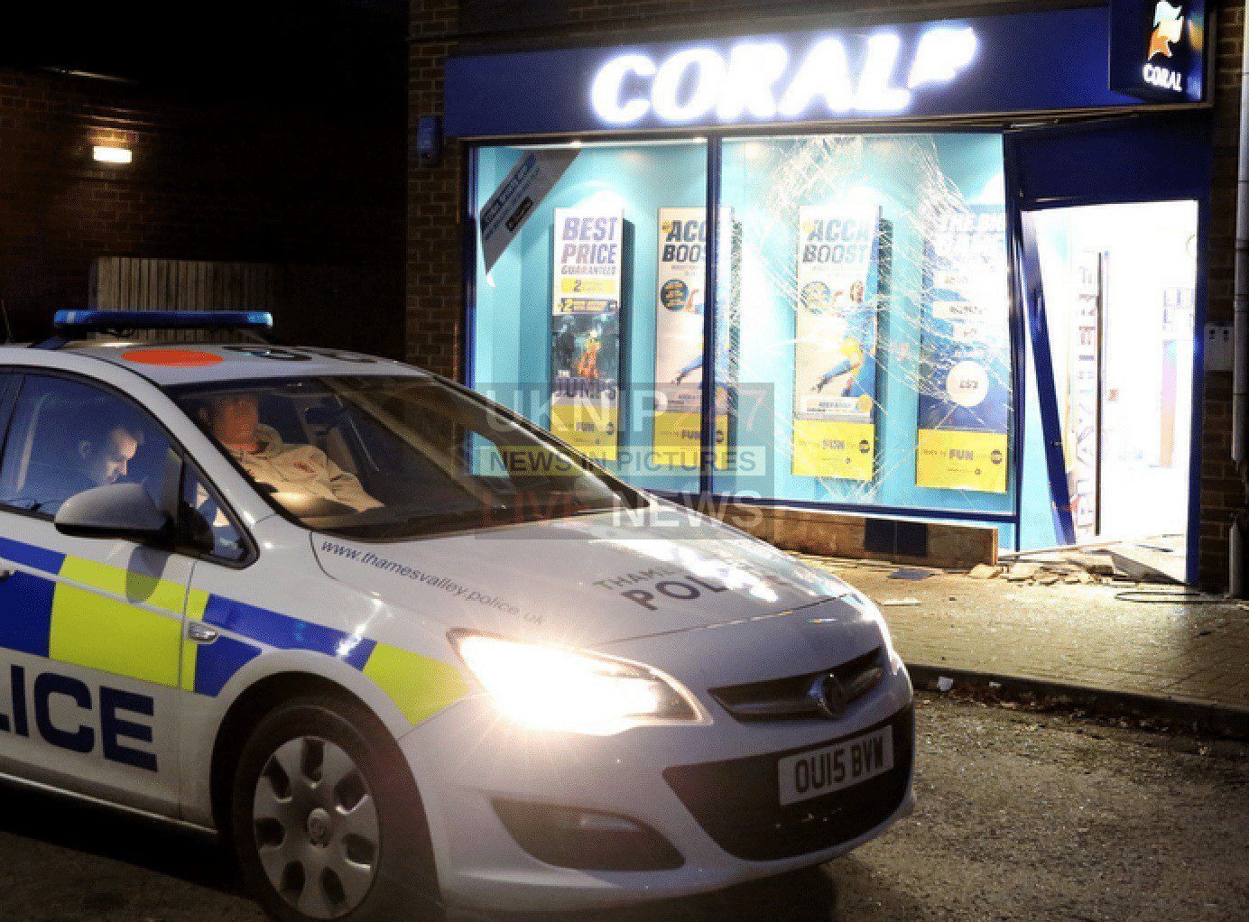 Police Man Hunt Launched  After Coral Bookmaker In Sandhurst Is Ram Raided
