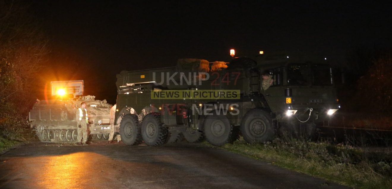 Army Stormer Vehicle Skids Off The A3 Near Clanfield After Hitting Black Ice