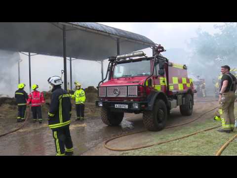 Two Barns Are On Fire At The Hampton Estate Near Farnham