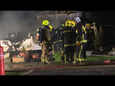 Fire Rips Through Caravan Park  Hayling Island