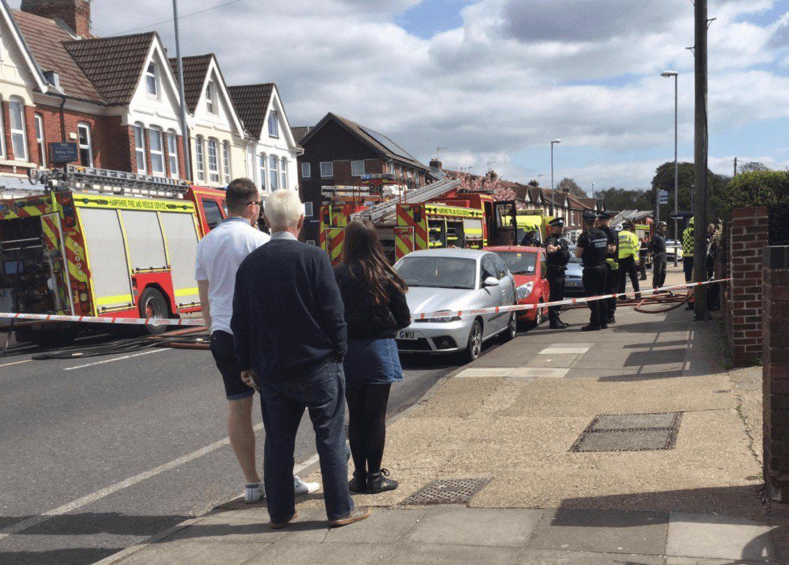 Police Close Goldsmith Avenue  Portsmouth After Fire Rips Through Property