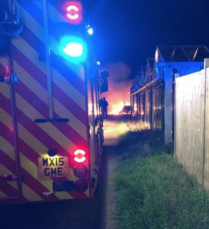 Fire Crews Called To Tackle Out Of Control Caravan Fire In Sidlesham