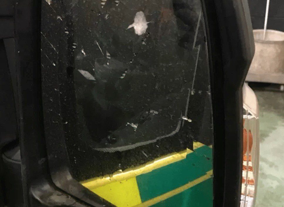 Senseless Attack On Ambulance Takes Vehicle Off The Road