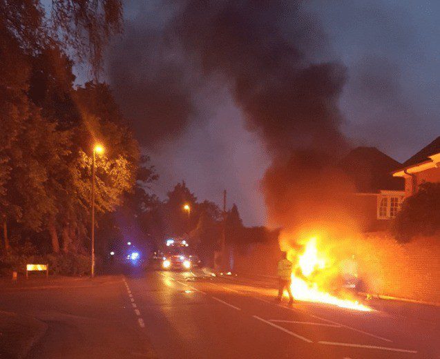 Fire Crews To Called To Car That Turns Into Fire Ball In Weybridge.