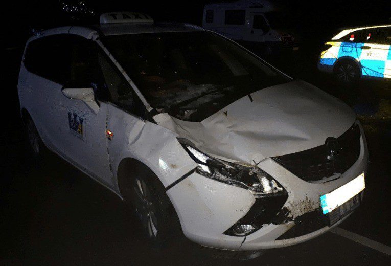 Taxi In Collision With A Cow In  Deal
