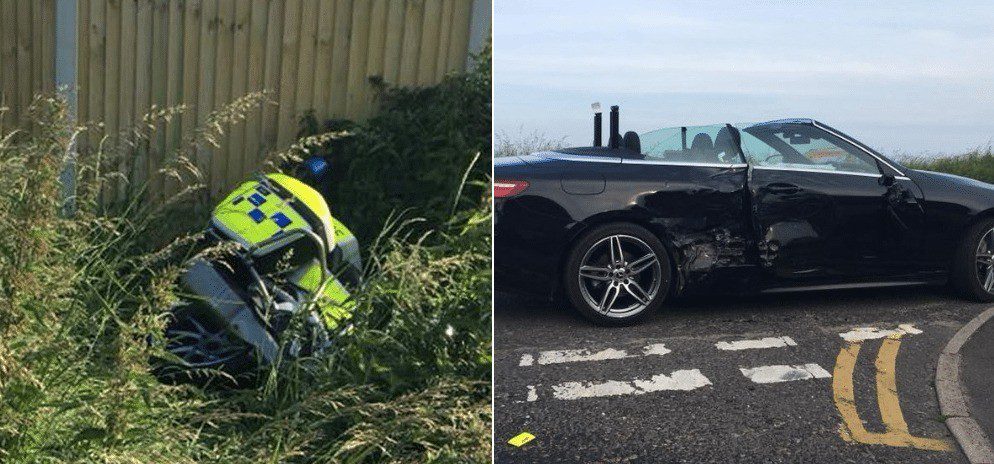 Police Motorcyclist Taken To Hospital After  Crashing Whilst On Training Course In Kent
