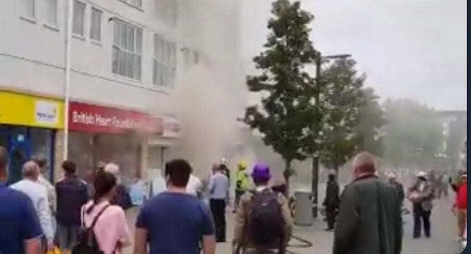 Fire Crews Tackle Shop Fire In Centre Of Farnborough