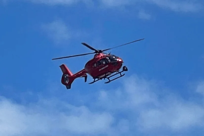 The Hampshire and Isle of Wight Air Ambulance has been called in Wightlink’s Isle of Wight ferry terminal