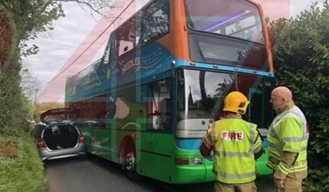 Isle Of Wight Fire Crews Called To Bus Vs Car Collision In The West Wight