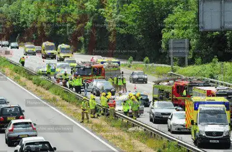 M3 Multi-Car Crash Near Eastleigh Traps Driver, Causes Massive Delays and Lane Closures