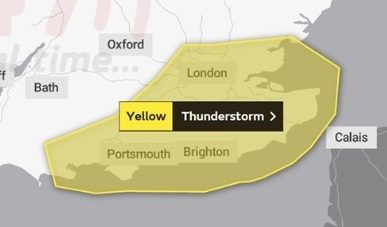 Yellow Weather Warning In Place For Hampshire And The Isle Of Wight