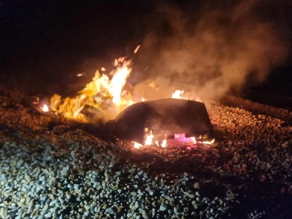 Boat Set Ablaze on Selsey Beach Near Lifeboat Station Sparks Emergency Response