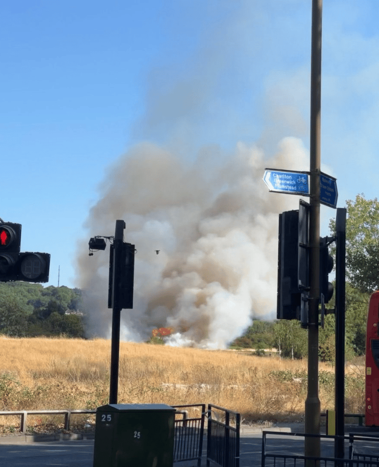 A Grass Fire On Woolwich Common In Woolwich Was Attended By Eight Fire Engines And Approximately 60 Firefighters