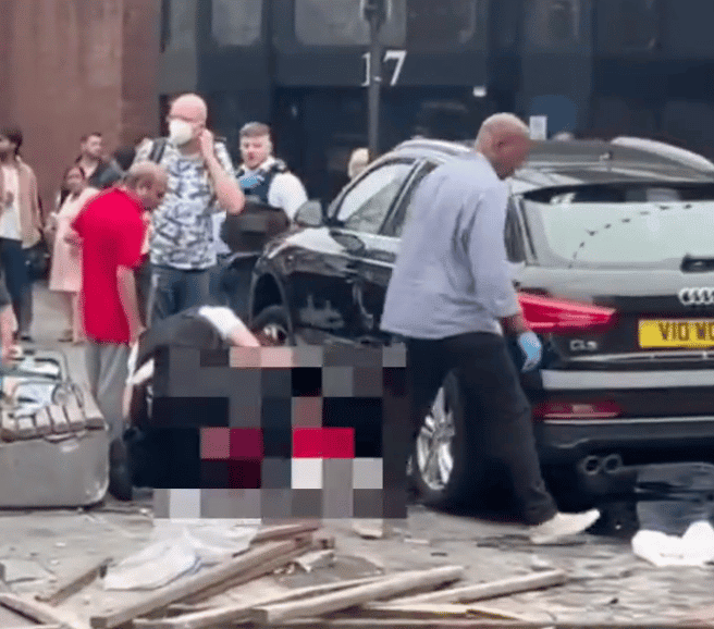 A Car Collided With Five People In Harrow Town Centre This Evening, Injuring Five