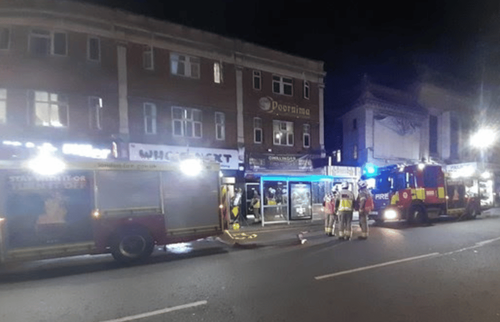 Six Fire Engines And Around 40 Firefighters Tackled A Fire At A Fireworks Shop On South Road In Southall