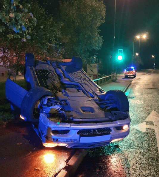Police Were Called To A Car On Its Roof In Sunbury Last Night
