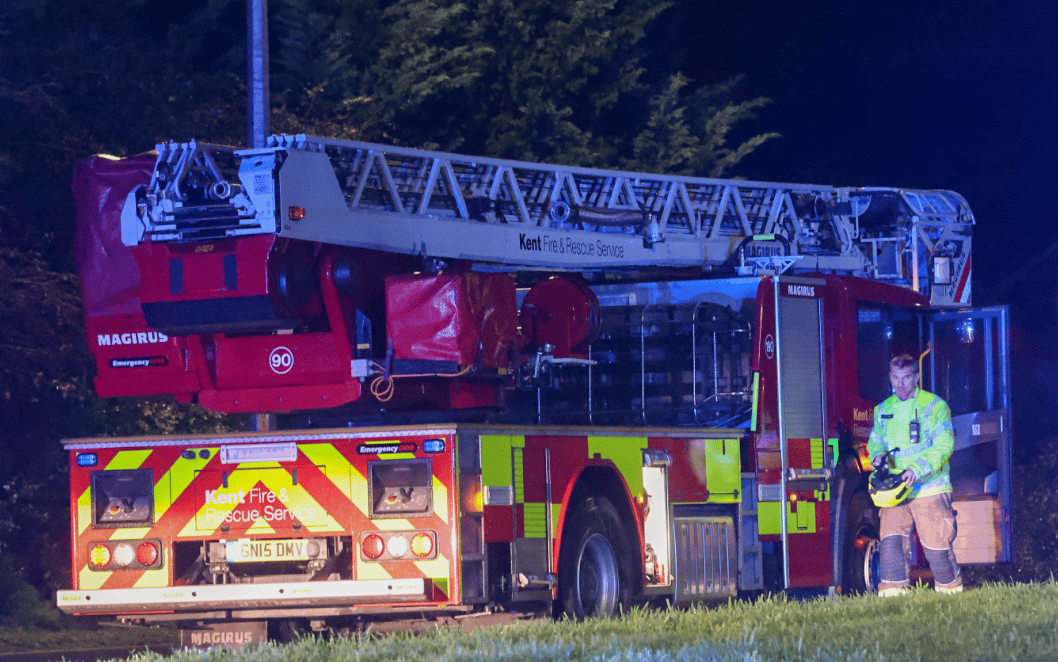 Kent Fire And Rescue Service Was Sent To The Scene Of A Fire In A Flat On Hawley Drive In Leybourne, Near West Malling